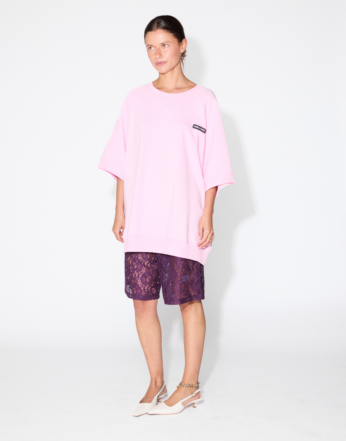 The Short Slv Sweat I Pink