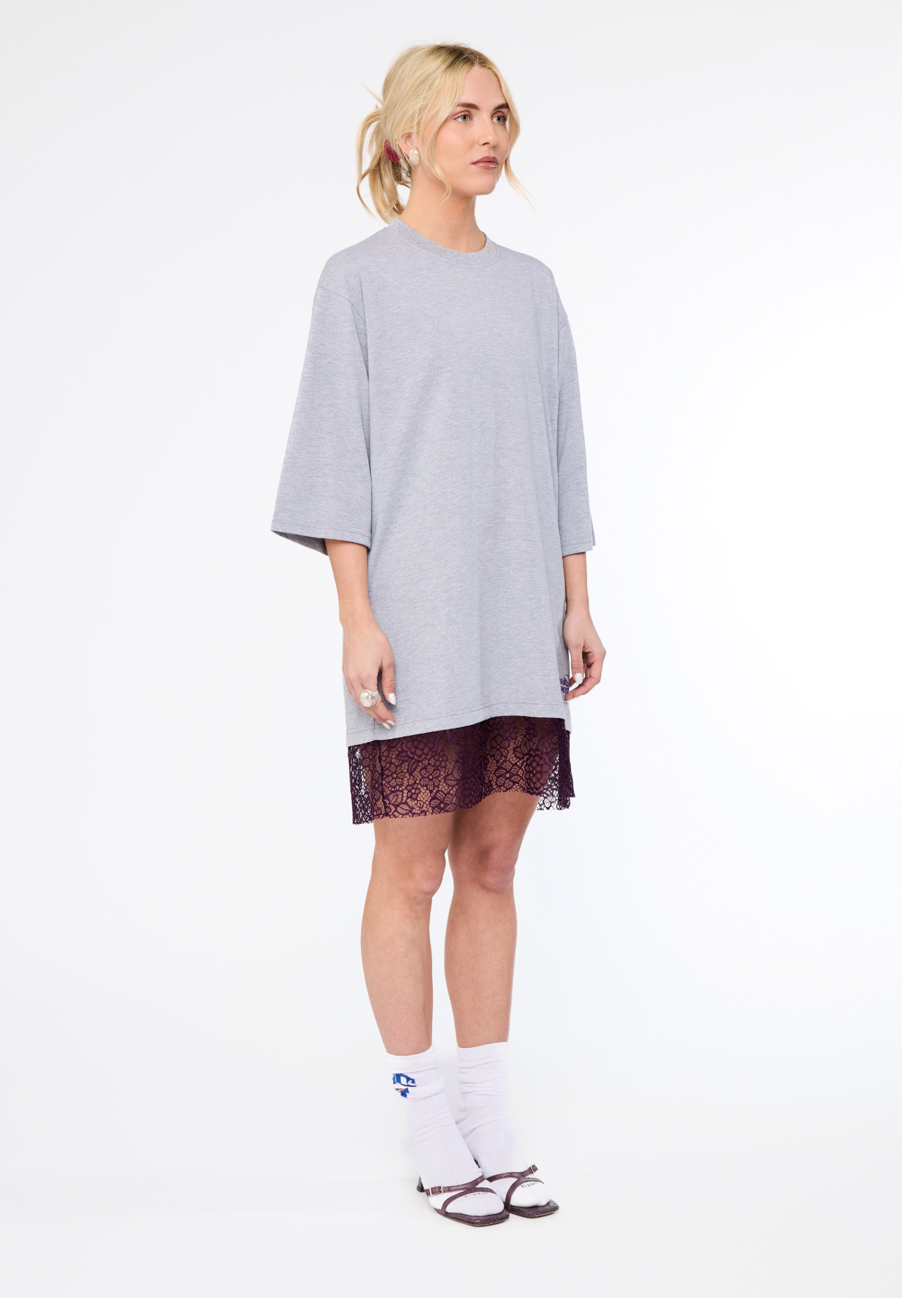 The Lace Detail Dress I Grey