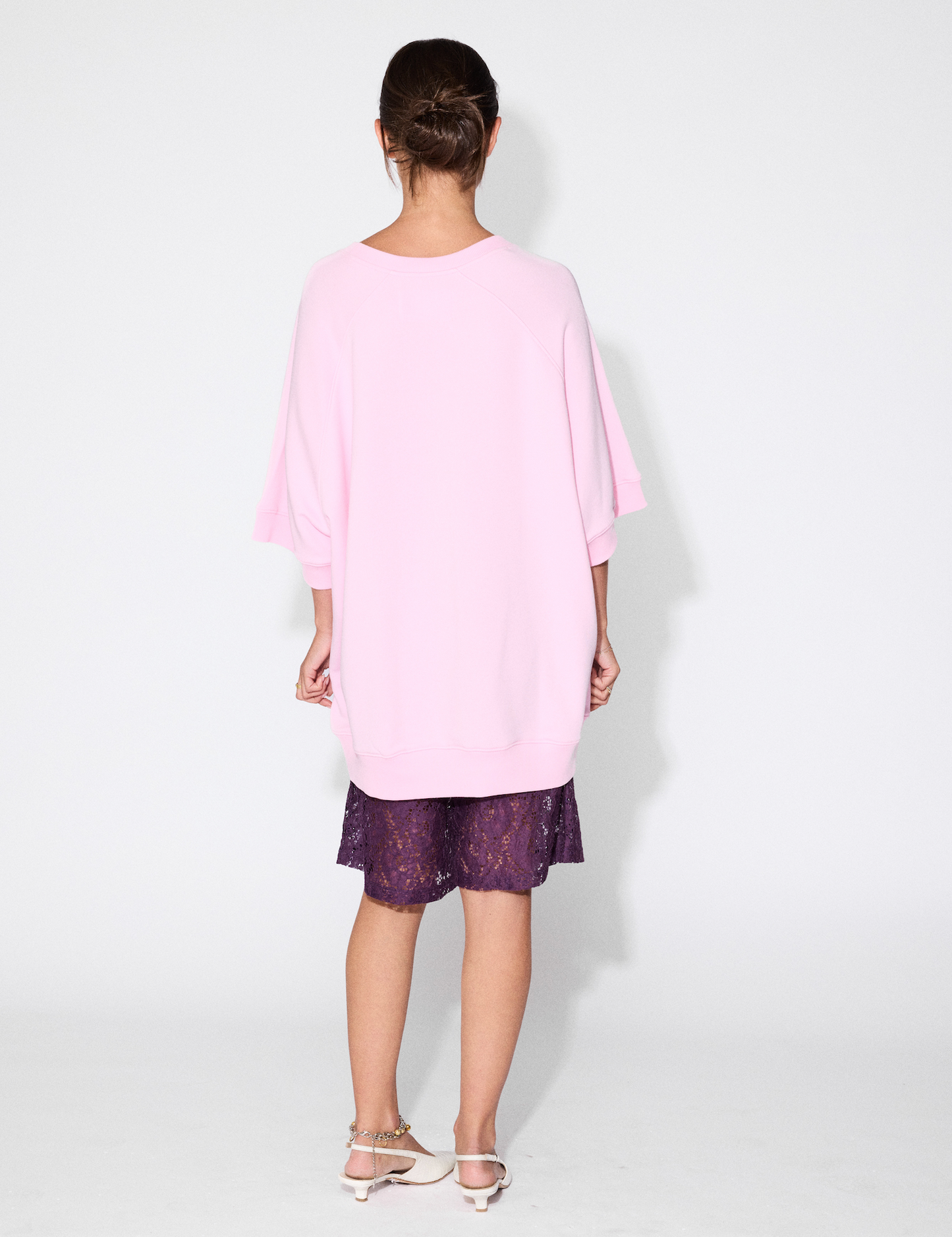 The Short Slv Sweat I Pink