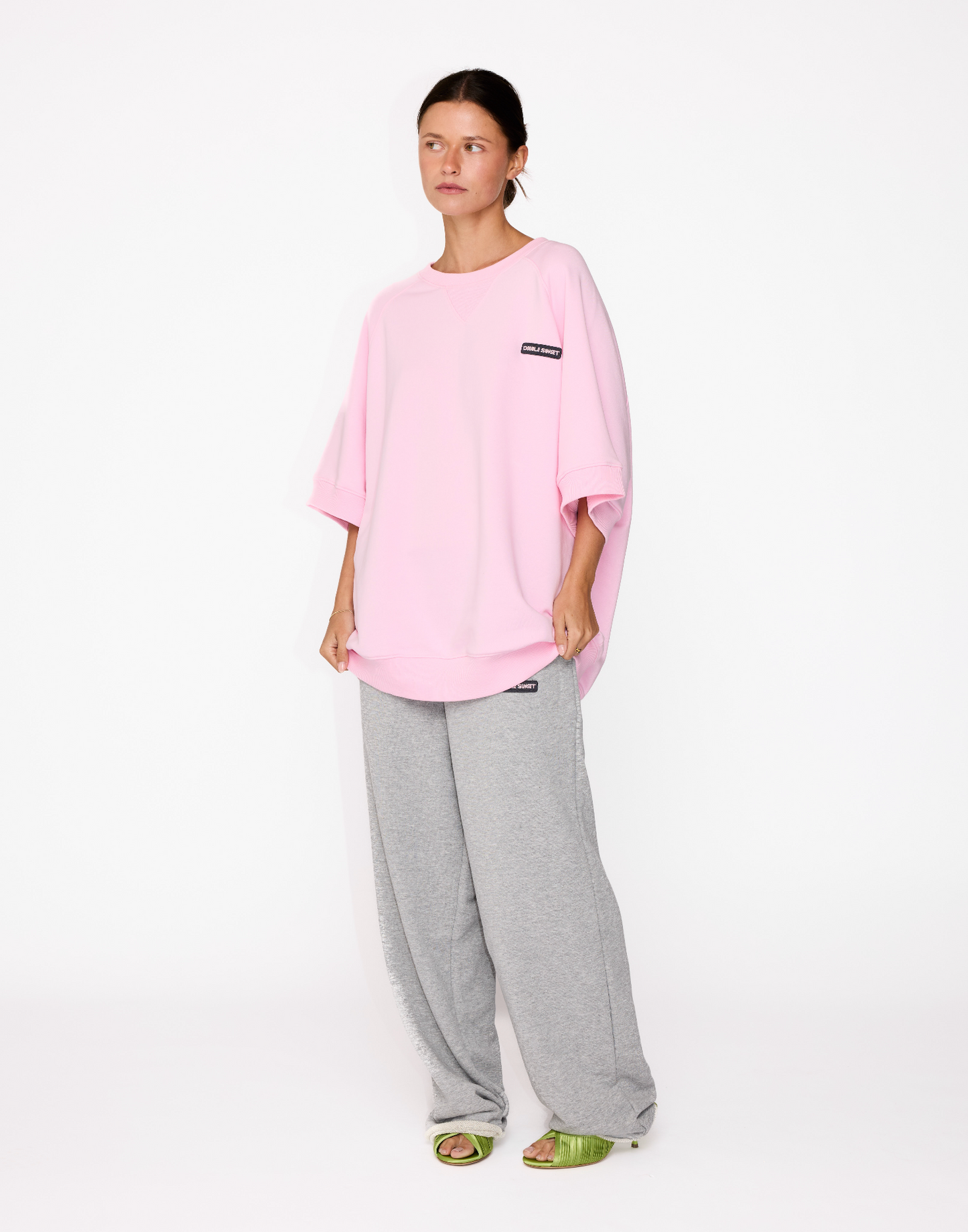 The Short Slv Sweat I Pink
