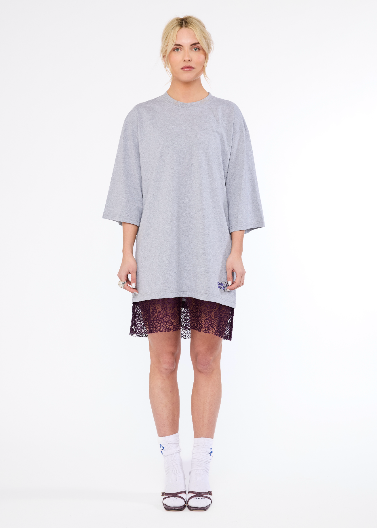 The Lace Detail Dress I Grey