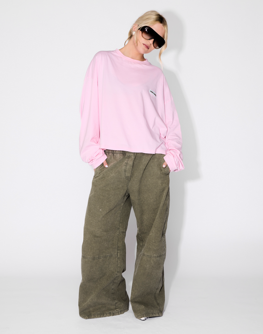 The Cropped Long T I Pink