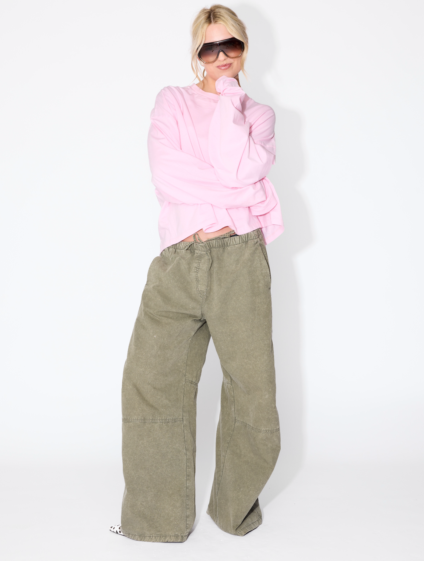 The Cropped Long T I Pink
