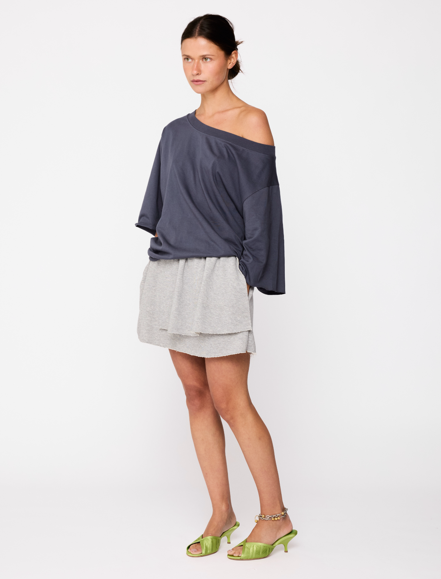 The One Shoulder T I Anthracite