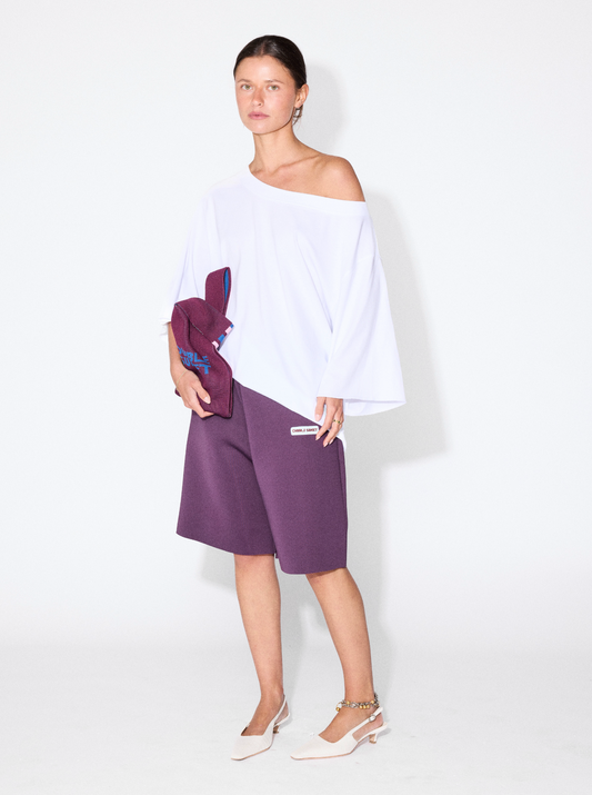 The One Shoulder T I White