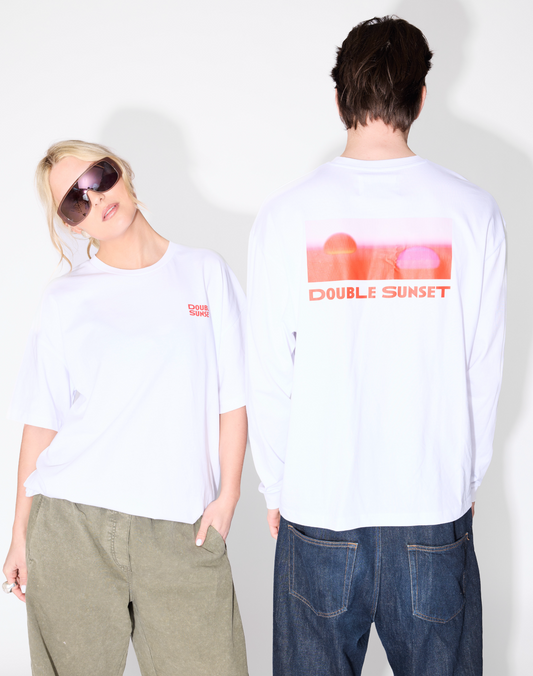 The Unisex T I White - Red