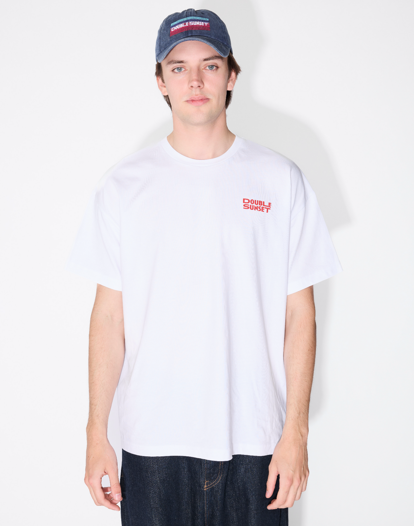 The Unisex T I White - Red